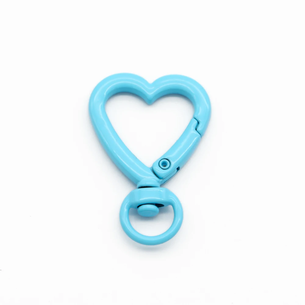 5pcs Heart Shape Trigger Clips Buckles Spring Buckle Snap Hook Lobster Clasp Hooks Split Key Ring For Diy Keychain Accessories