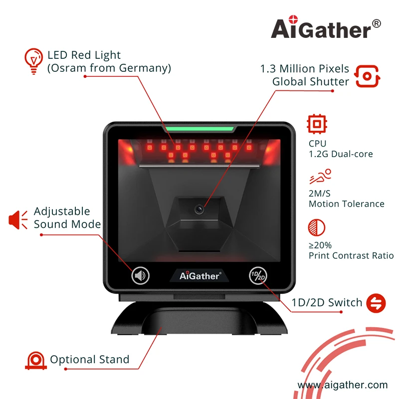 High Quality Android Win  Linux Support Tablet 1D & 2D Barcode Scanner for Supermarket POS Machine