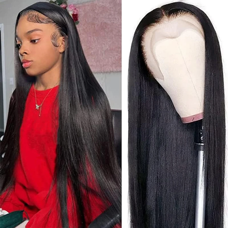 Bone Straight HD Transparent Lace Front Human Hair Wigs 36 Inches 13x4 Lace Frontal Wig 100% Human Hair 180% Lace Wigs