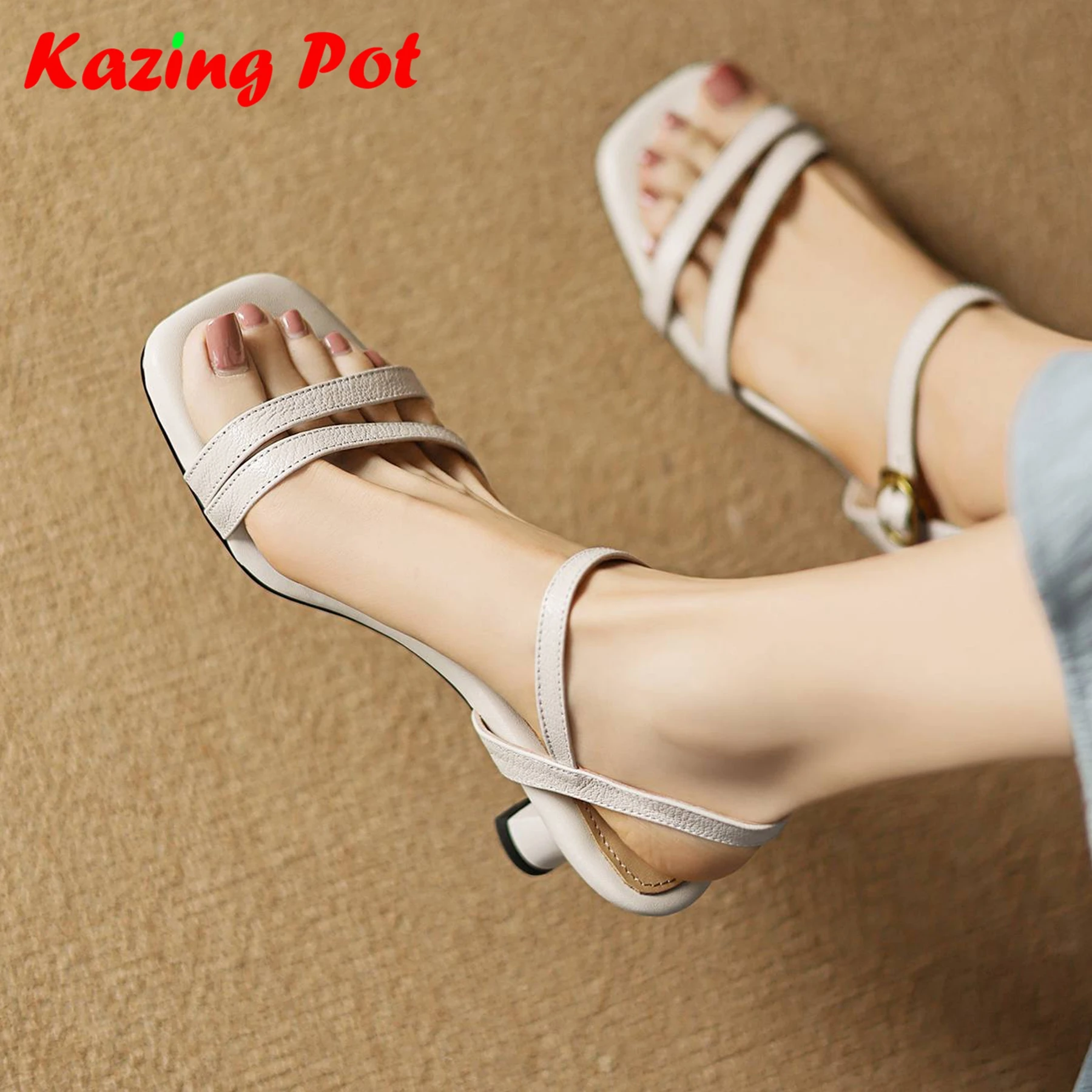 

Krazing Pot Vintage Sheepskin Sheep Suede Dance Party Peep Toe High Heels Summer Shoes Office Lady Brand Gorgeous Women Sandals