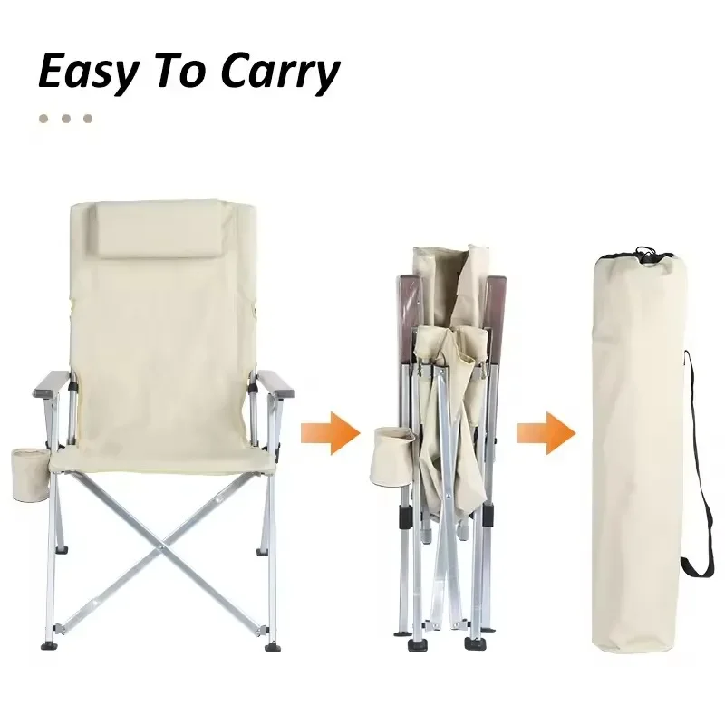 Outdoor Garden Picnic Lightweight Compact Folding Chairs Folding Camping Chairs with Cup Holders