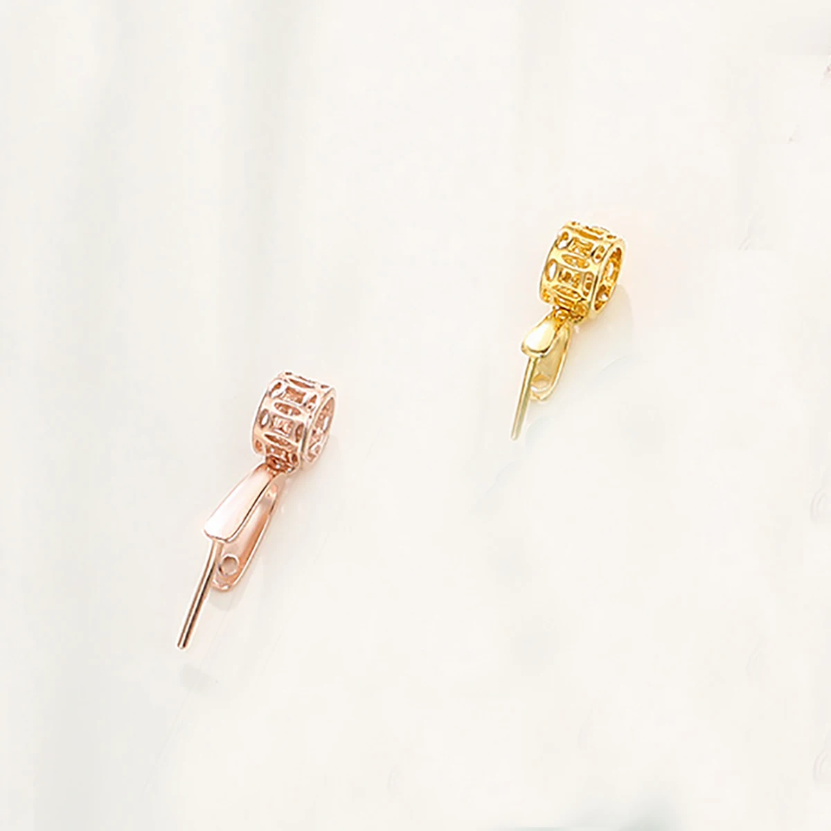 2 قطعة 925 فضة قلادة قرصة الكفالات موصلات قلادة سحر المشابك ل عقد دي اي واي صنع المجوهرات الحرف اليدوية