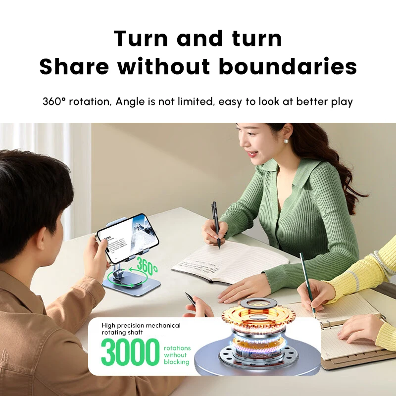 UGREEN Mobile Phone Holder Cell Phone Desktop Foldable Swivel Stand Aluminum Alloy Stand