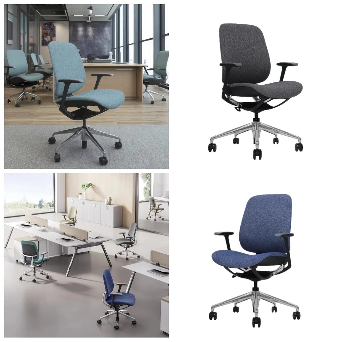 Contemporary Executive Office Chair Revolving Computer Ergonom Work Chair Metal Task Upholstered Meeting Conference Silla