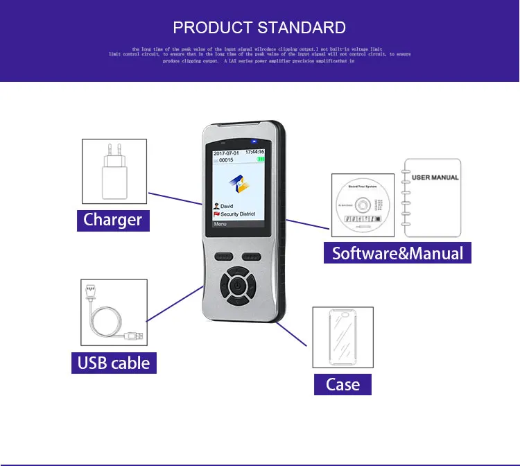 نظام جولة الحراسة RFID الفضي 125 كيلو هرتز دورية أمنية لمراقبة الحراسة ودوريات شاشة LCD 2.4 بوصة #5