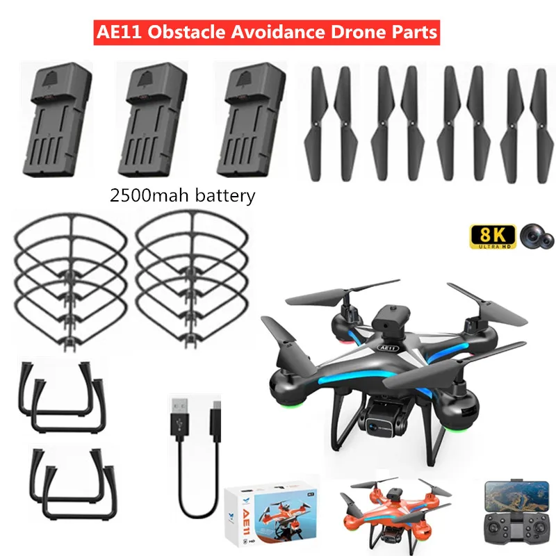 AE11 Obstacle Avoidance Drone Battery 2500mAh battery usb Propeller for AE11 Drone Accessories AE11 Drone Battery AE11 Drone Toy