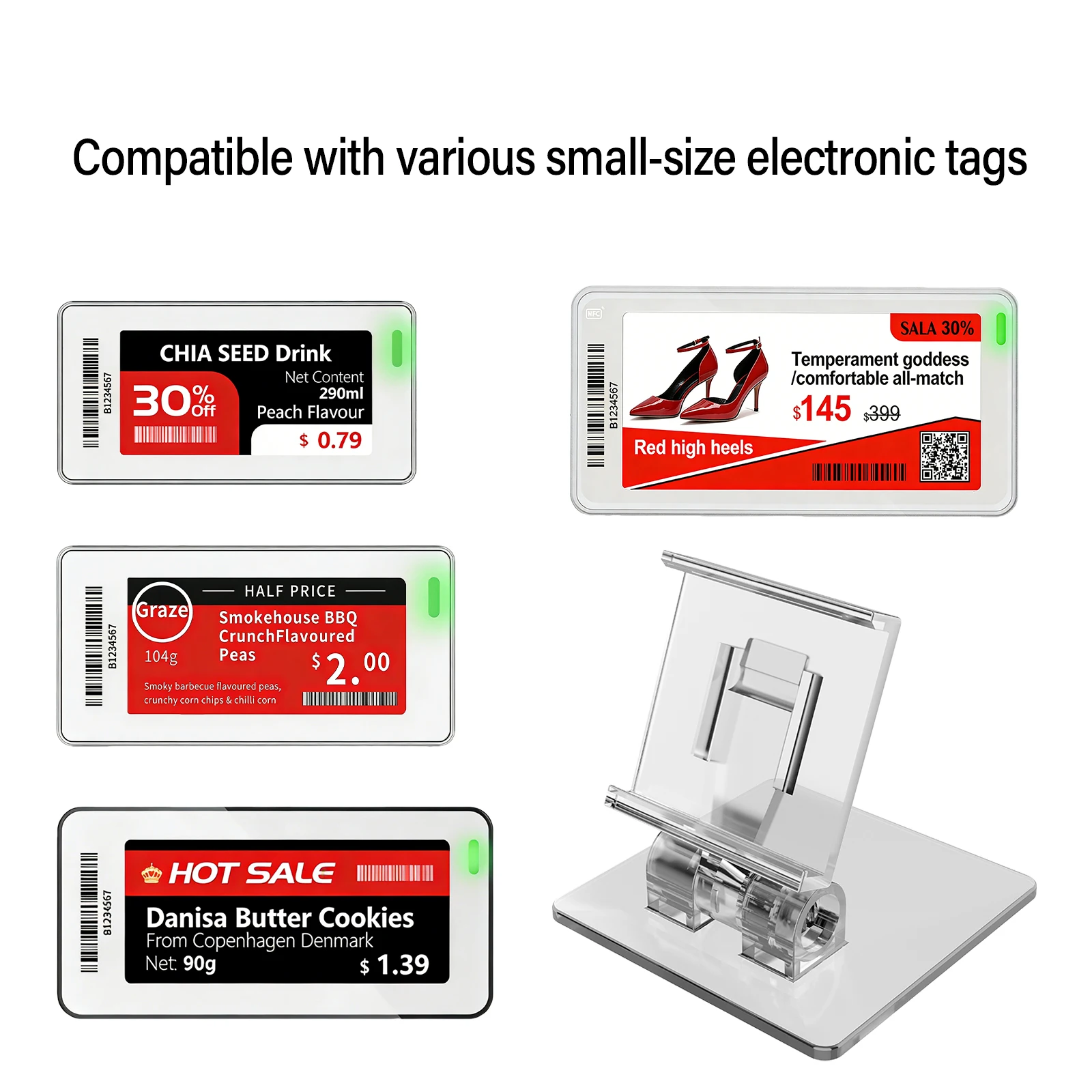 PANDA E-Ink Accessories Product Display Stand E-Paper Accessories ESL stand for Supermarket Electronics Store Product Display