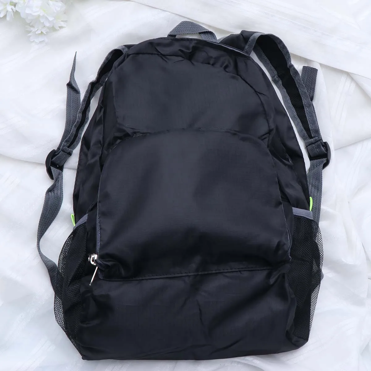 

Foldable Unisex Waterproof Backpack Black Large Capacity Lightweight Outdoor Casual Bag
