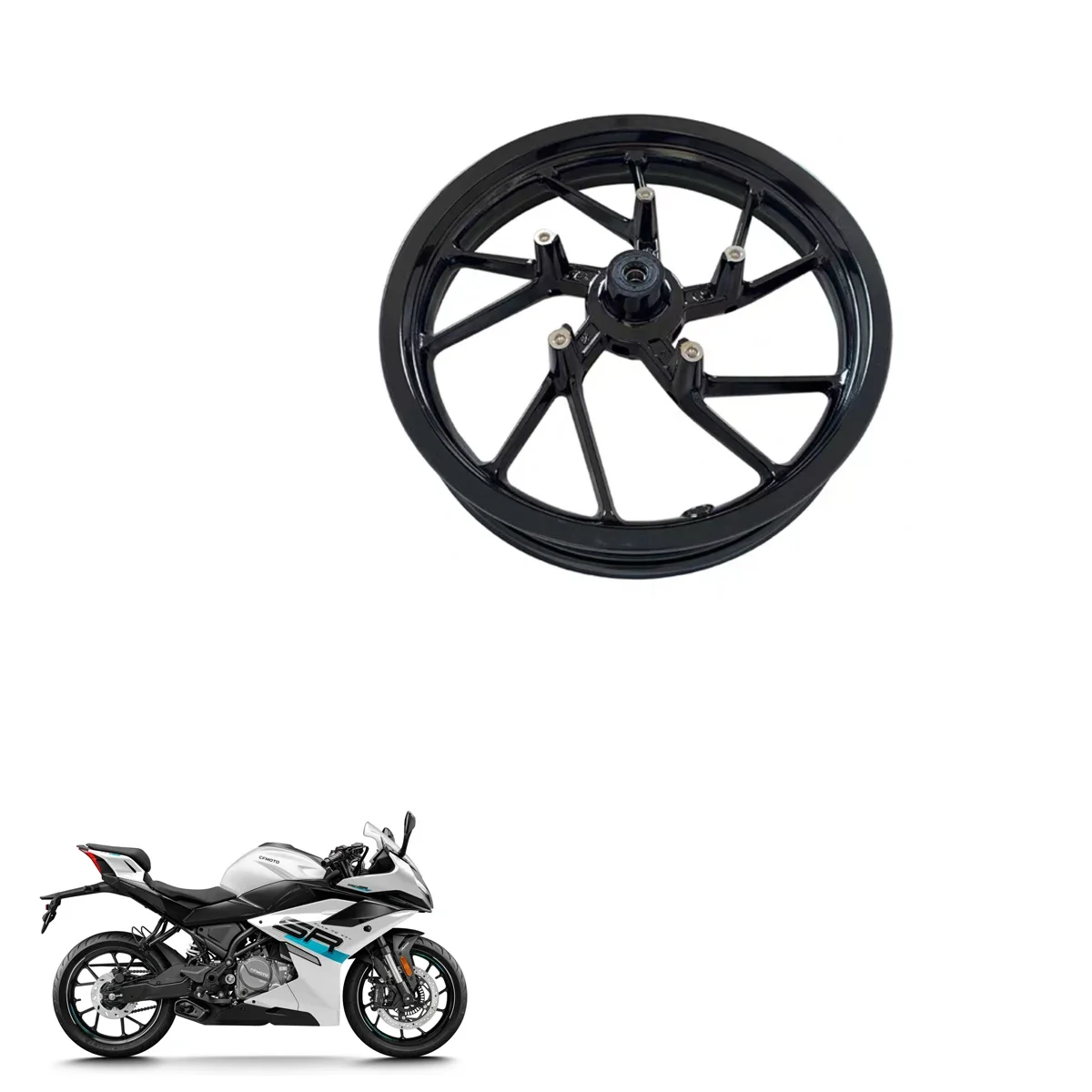 Motorcycle front wheel hub steel rim Fit For CFMOTO 250SR 250NK 450CLC/MT 450NK 450SR 450SRS 500SR 675SR-R 675NK 800MT/MTX 800NK