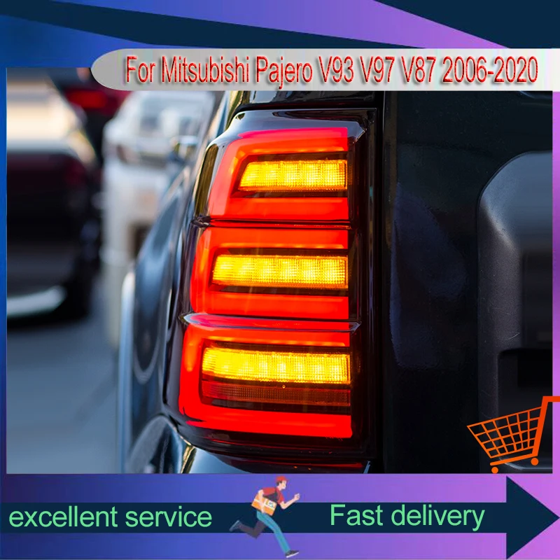 Car Styling for Mitsubishi Pajero 2006-2020 V93 V97 V87 Taillight Modified Upgrade LED DRL Dynamic Tail Lights Auto Signal