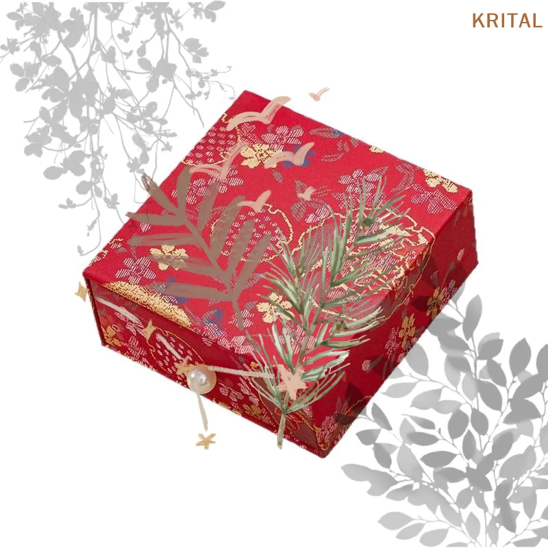 Boîte à bijoux papier floral chinois tiroir