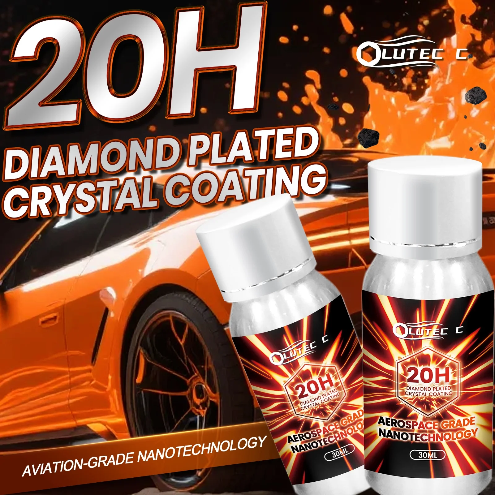 

2 упаковки, 30 мл, 20 ч, нанокерамическое покрытие, герметик для автомобильной краски и стекла, устойчивый к царапинам, водоотталкивающий, аэрокосмический класс