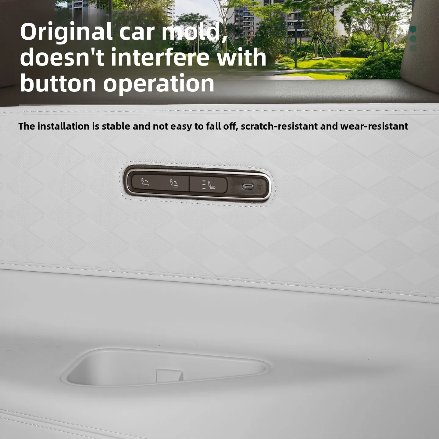 For Volkswagen ID. Era 9X [Third Row - Two Side Protective Pads] C-pillar side border kick protection leather pad