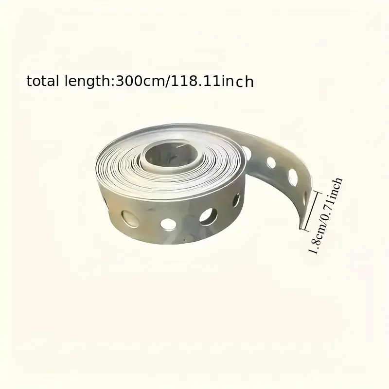 1 لفة من شريط الفولاذ المجلفن، شريط معدني مثقوب متعدد الوظائف مثقوب مسبقًا لدعم الأنابيب ومعالجة الصفائح المعدنية