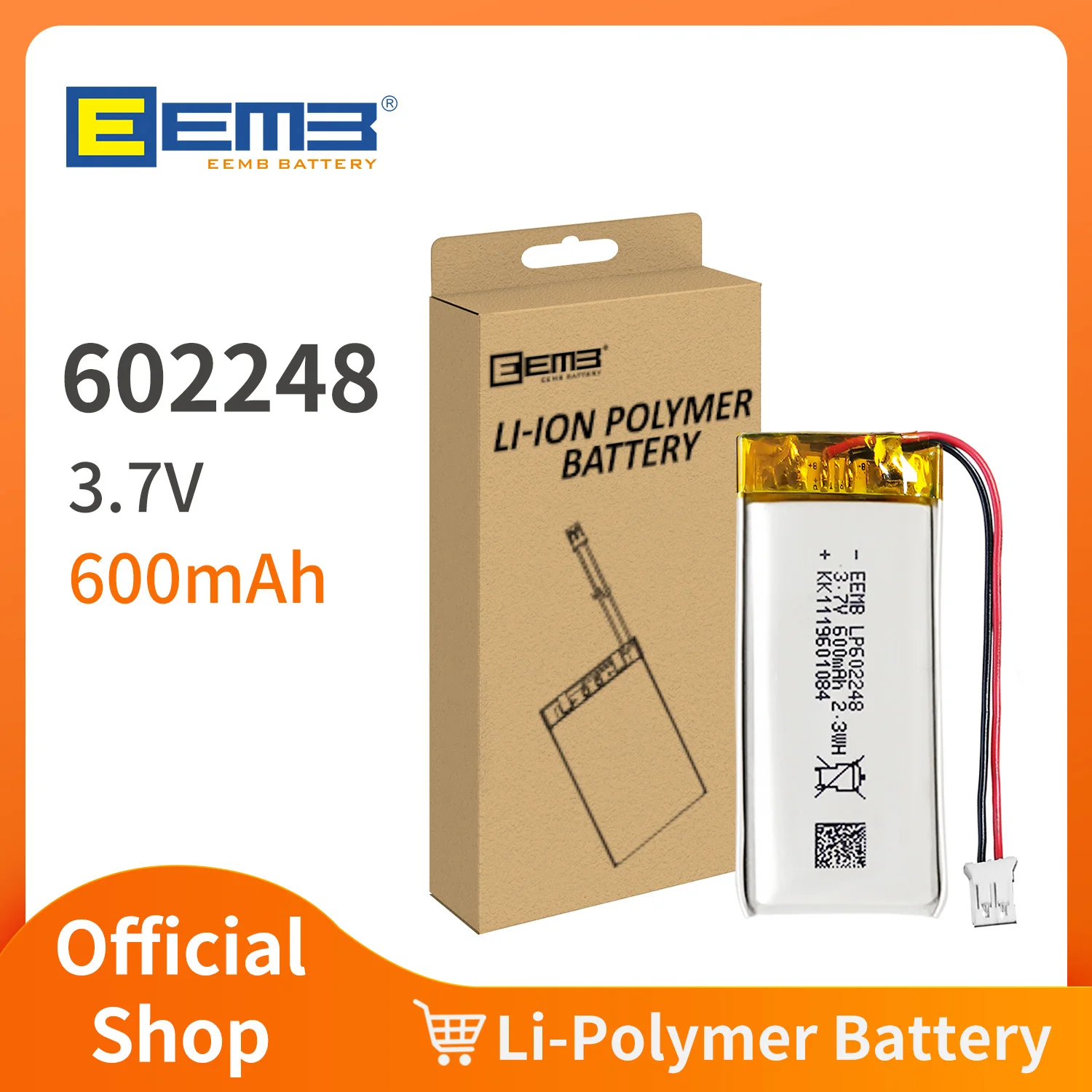 EEMB 1~10SZT 602248 Akumulator litowo-polimerowy 3,7 V 600 mAh do domofonu zestawu słuchawkowego Bluetooth Sena SMH10
