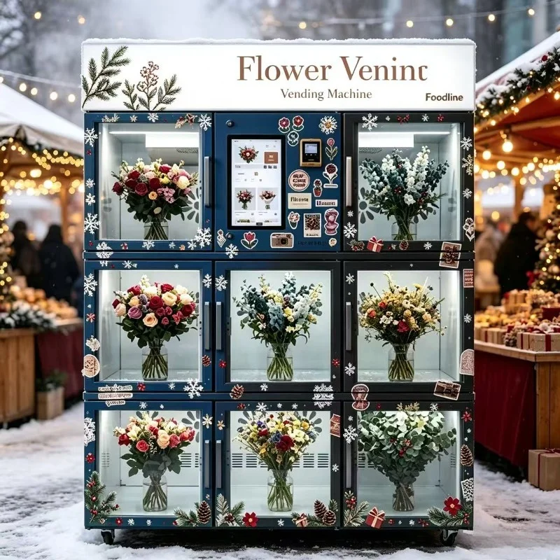Rotating Flower Vending Machine Refrigerated Natural Fresh Flower Vending Machine Bouquet Vending Machine For Business