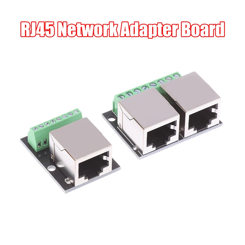 One-Piece RJ45 Dual/Single Female Connector Board, Turns 3.5-Pitch Terminal to an 8P Network Interface Adapter