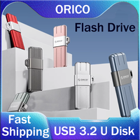 ORICO USB 3.2 Flash Drives 32GB 64GB 128GB 256GB Pen Drive Waterproof Memory Stick Colorful Metal U Disk Type-C Phone Computer