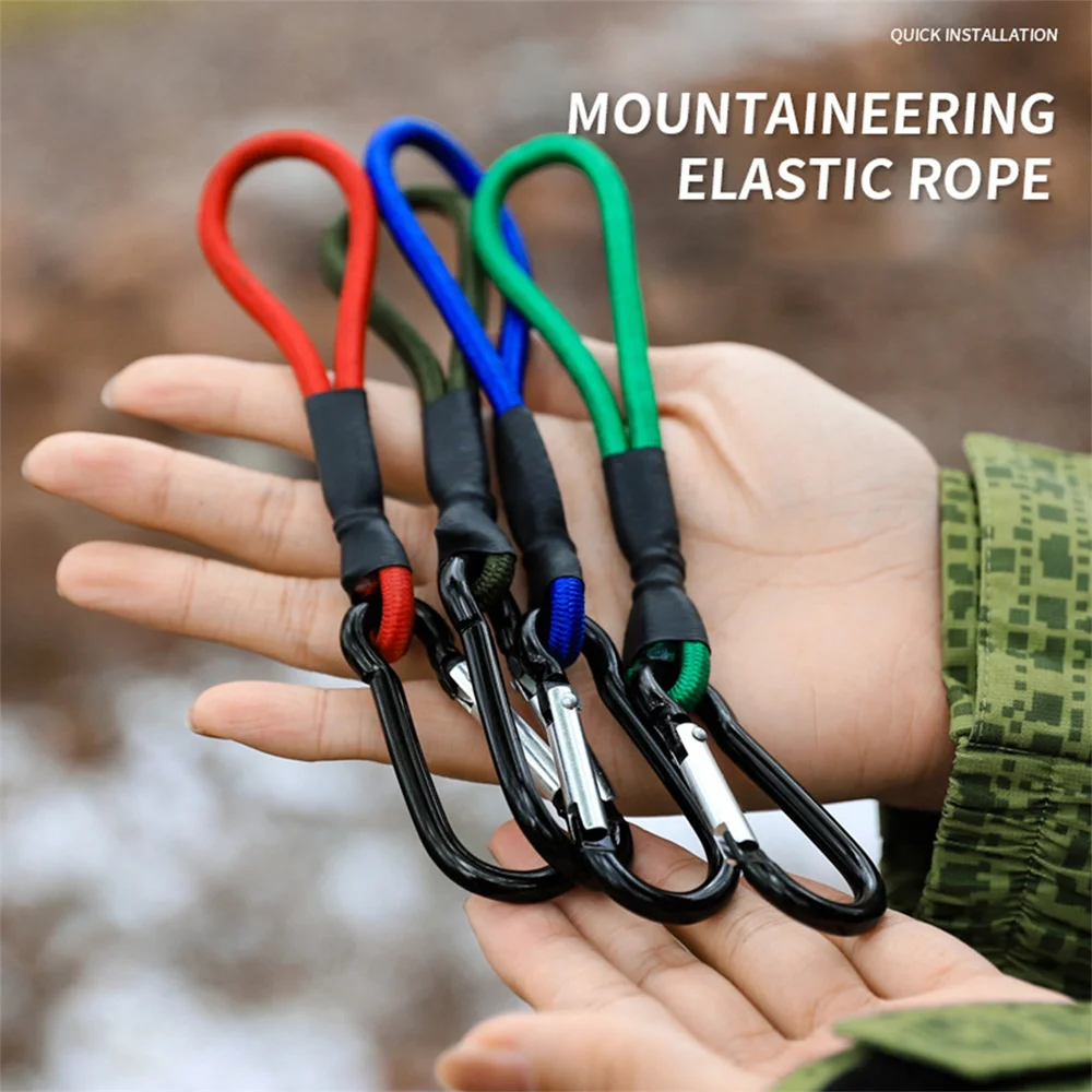 Portable Hanging Hook Strong Elastic Rope Multifunctional Connector Carabiner Bungee Cord Heavy Duty Latex Elastic Supplier