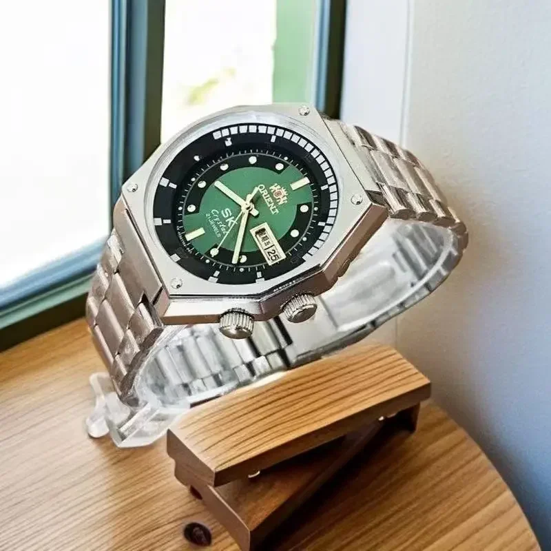 

88A Store Orient Sport Casual Unisex Automatic Japanese movement Watch Full Function World Time Steel Strap