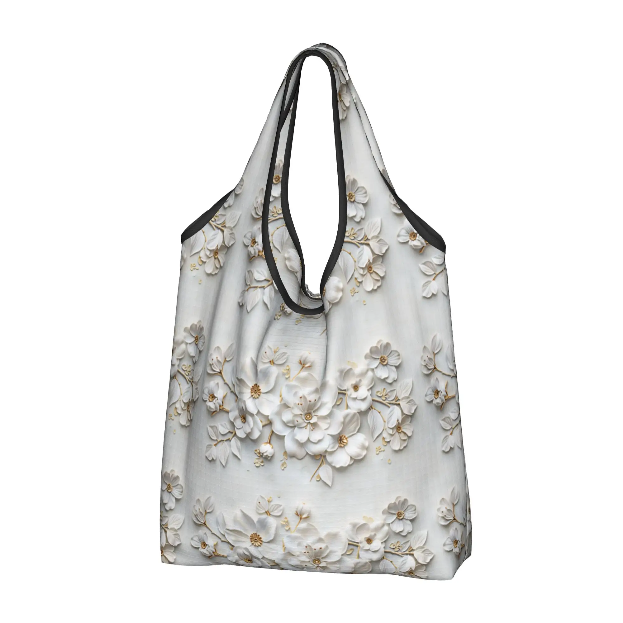 Fashion Print Trend 3D Floral Victorian And Italian European Style Tote Shopping Bags Portable Shoulder Shopper  Handbag