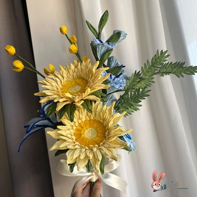 

International Women's Day Gift Handmade Suower Bouquet Twist Stis Material Handheld Lover Simplici Artificial Flower