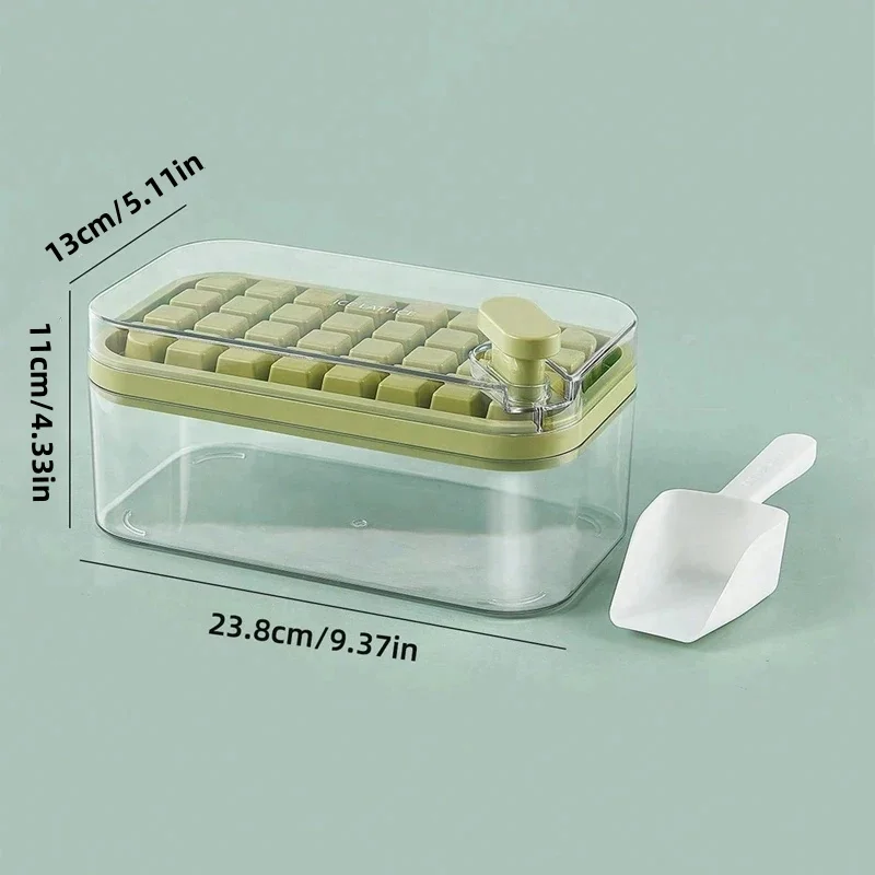 32 Grid Silicone Ice Cube Tray Mould With Lid Shovel Storage Box Remove With One Click Ice Maker DIY Whiskey Cocktail Tools