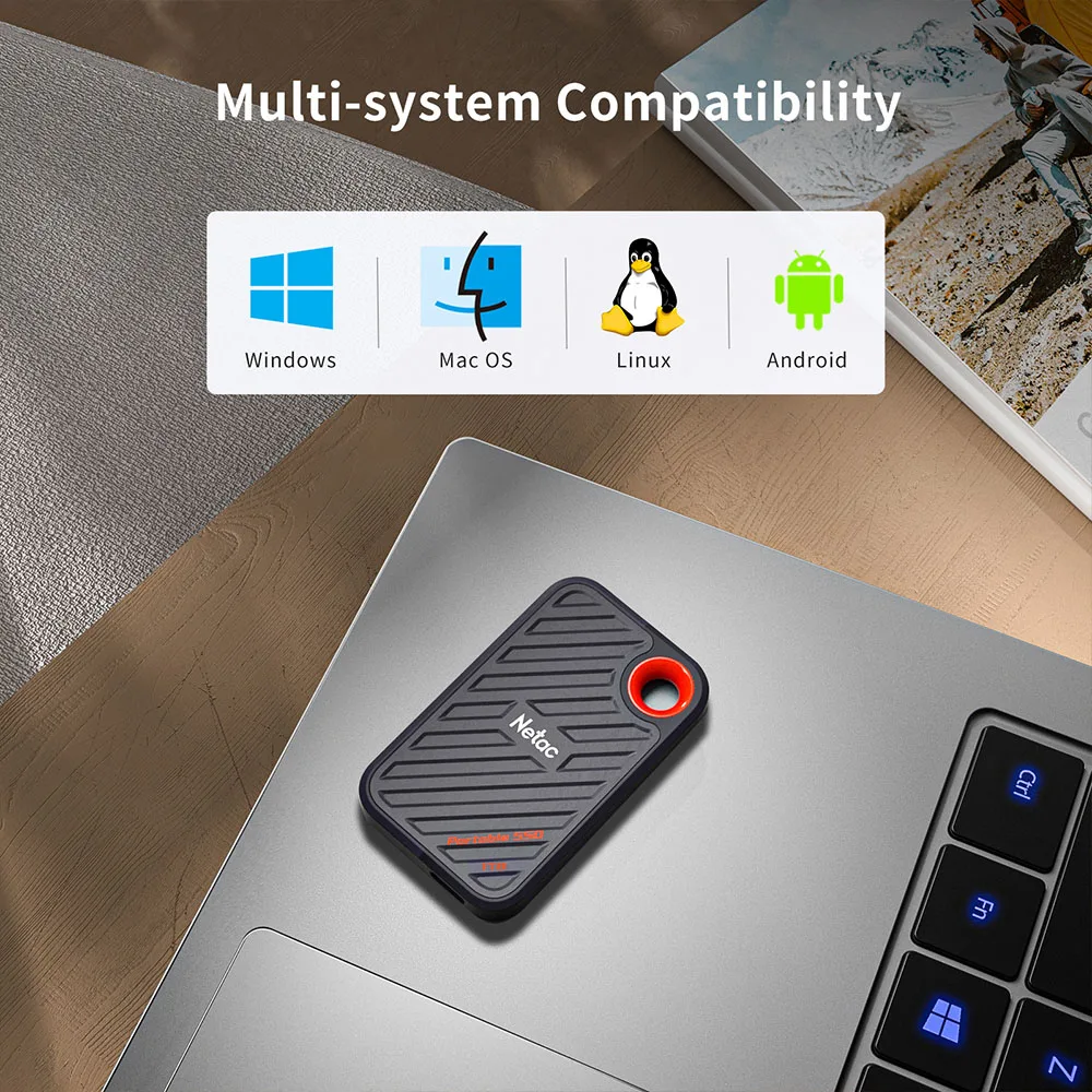 Netac 2000MB/s External SSD Drive 1TB 512GB SSD Portable USB3.2 Gen2x2 Solid State Disk ZX20 for Business Laptop Desktop