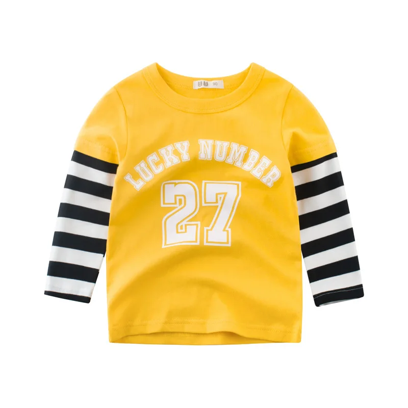 Korean version of fashionable long sleeved T-shirt for boys, children's clothing, baby girl base shirt