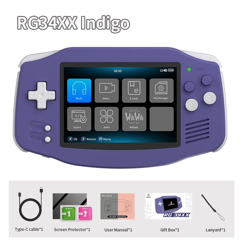 Anbernic RG 34XX draagbare gameconsole 3,4-inch IPS-scherm Linux 64-bit 3500mAh RG34XX retro gamingspelers ondersteunt WIFI-streaming