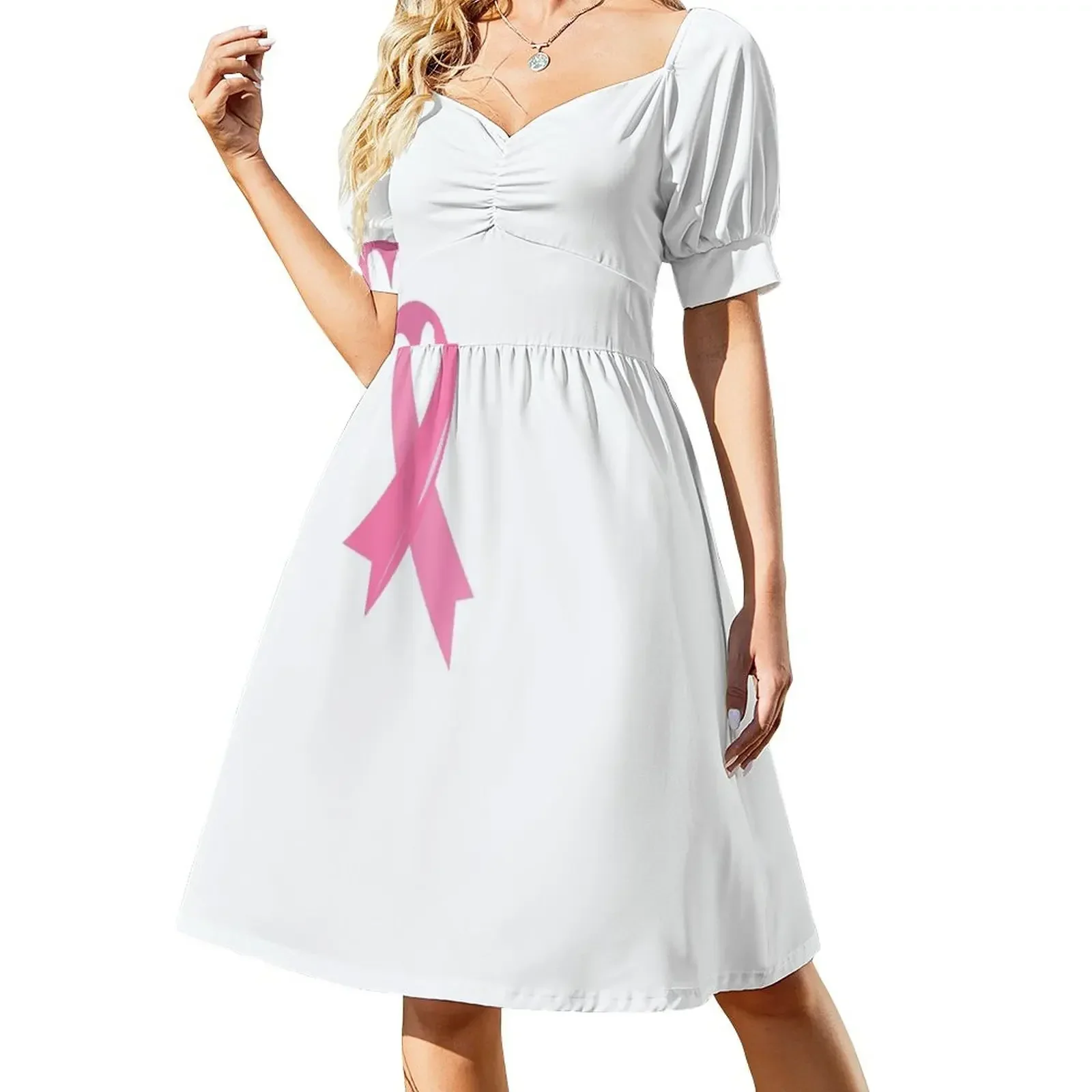 

Awareness Pink Ribbon Short-Sleeved Dress party dresses women beach dress Dress
