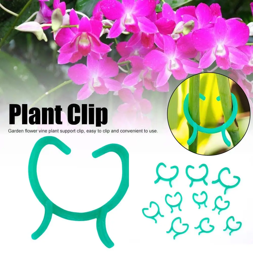 

100PCS Plant Support Clips,Secured Plastic Plant Clips Reusable Garden Clips For Climbing Plants,Tomato Plant Support Vine X8Y2