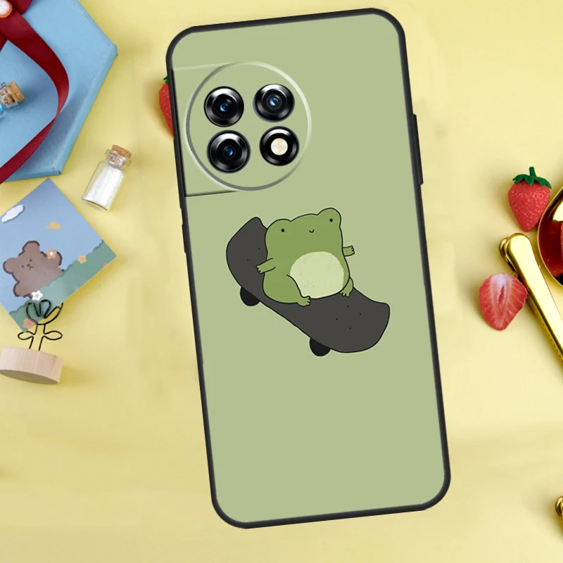Чехол Frog Skateboard Cute Kawaii для OnePlus 13s 13R 12 12R 13 11 10 10T 8T Nord CE 2 3 4 Lite N10 N20 N30 Nord 5 Cover