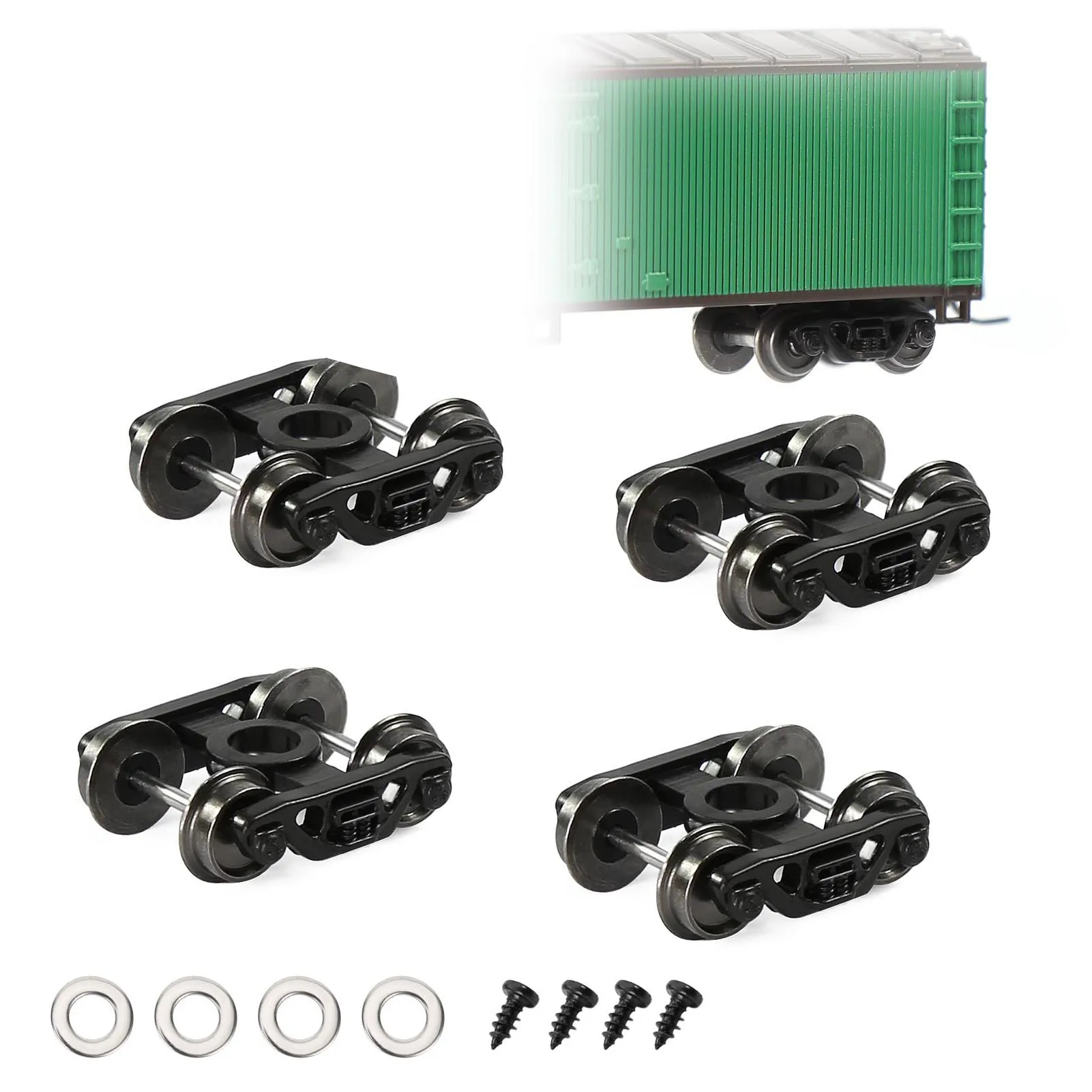 Evemodel 4pcs N Scale 1:160 Roller Bearing Truck Bogies 33\