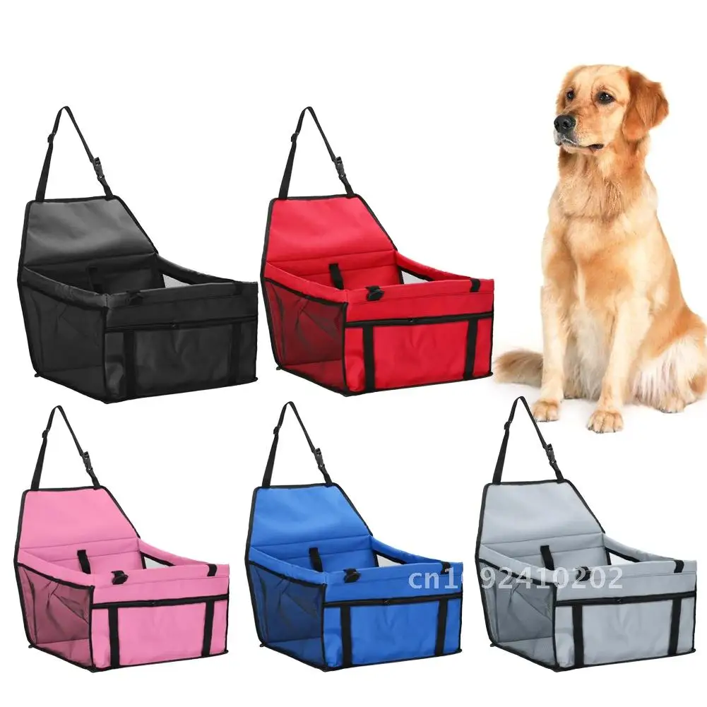 Perro coche gatos, asiento, Oxford transpirable plegable suave lavable correa de viaje portador bolsa de seguridad de refuerzo de viaje con bolsa para mascotas para