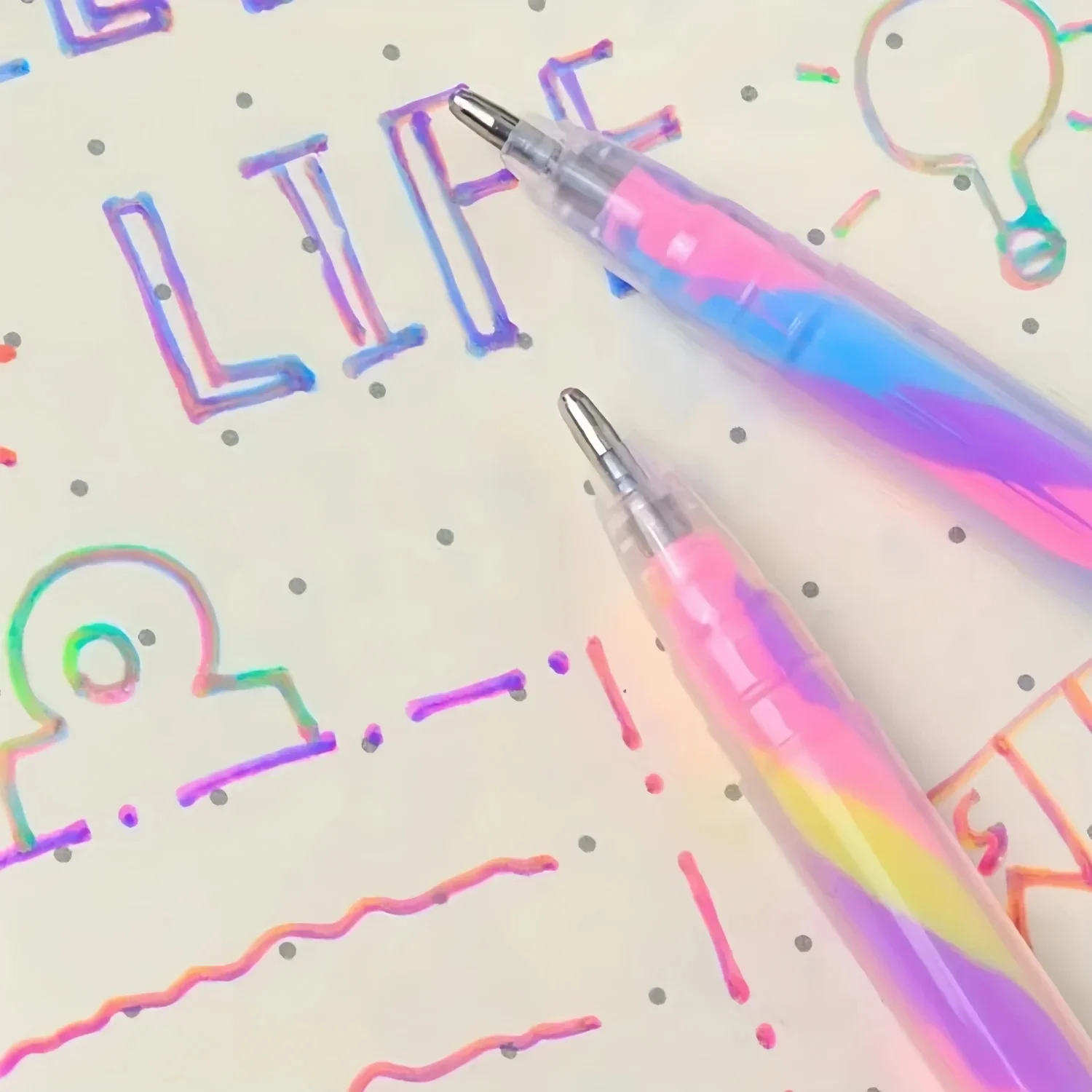 6 pçs mistura de 3 cores arco-íris gel canetas mudança de cor caneta esferográfica glitter conjunto para adultos livro de colorir desenho rabiscar