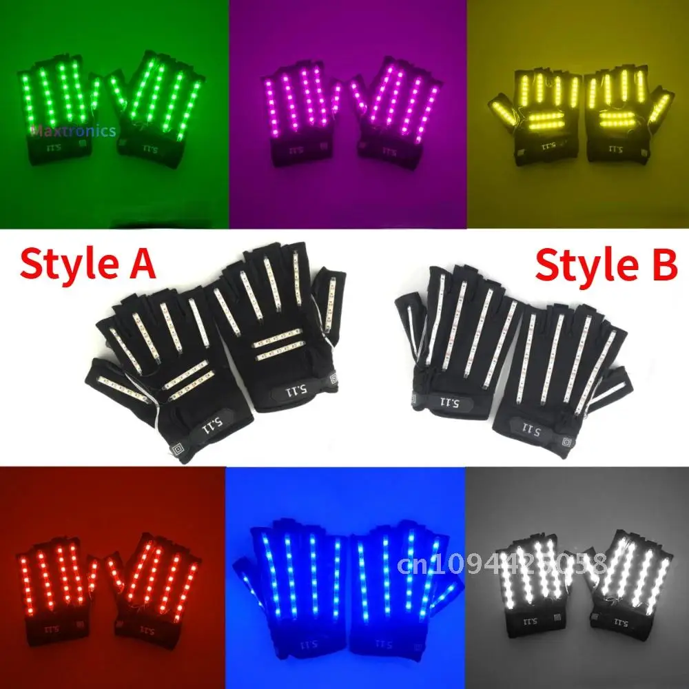 Cosplay LED Gloves 6 Colors Red/Blue/White/Yellow/Pink/Green for Male and Female DJ Party Stage Performance Luminescence Props