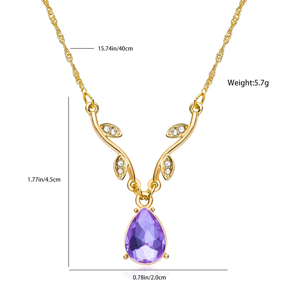 Island Princess Ro's Pendant Natural Zircon Crystal Rose Necklace Popular Luxurious Romantic Jewelry Gift Cartoon Same