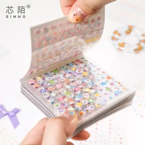 25 sheets/book Fingertip Fairy Tale Series Mini Die cut Sticker Book Cute Cartoon Hand Account DIY Goo Card Material Sticker