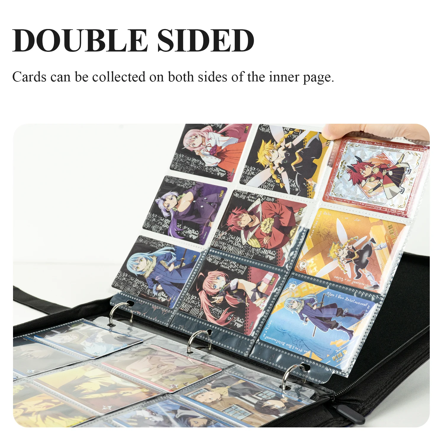 CARDFUN That Time I Got Reincarnated as a Slime Card Album 9 Pocket Card Binder with Sleeves 360 Double Sided Pocket PU Leather