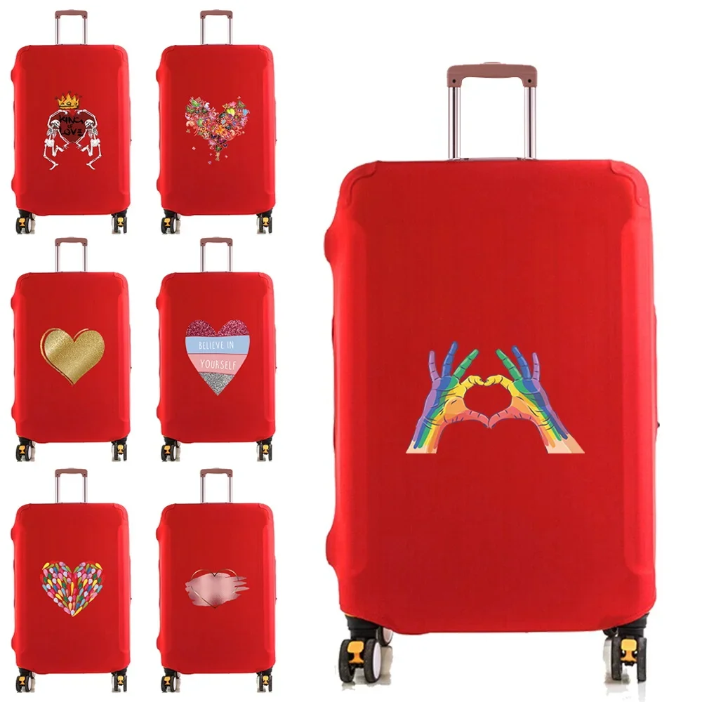 الأمتعة غطاء حقيبة حامي مرونة الغبار Case18 ~ 28 بوصة غطاء السفر 2025 إكسسوارات السفر الحب نمط الطباعة #1