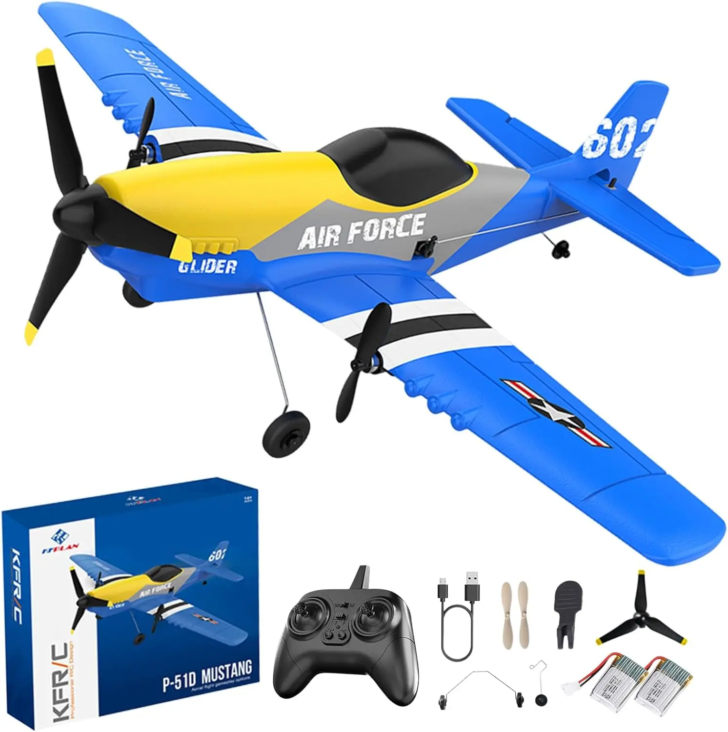

3 Channel 2.4GHz RC Remote Control Airplane with 2 Batteries and 6-Axis Gyro Stabilizer, Foam Toy Plane for Kids, Boys, and Adults, Easy Flying for Beginners