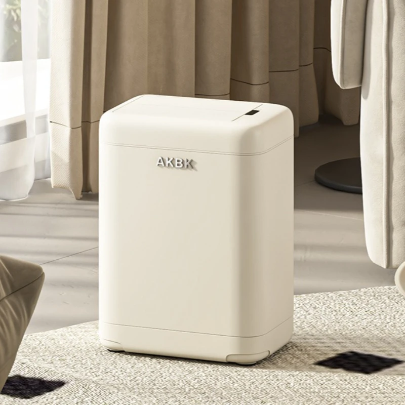 Automatic Sensor Trash Can High Stainless Steel Wastebasket Living Room Bathroom Trash Bin Luxury Buckets of Garbage for Kitchen