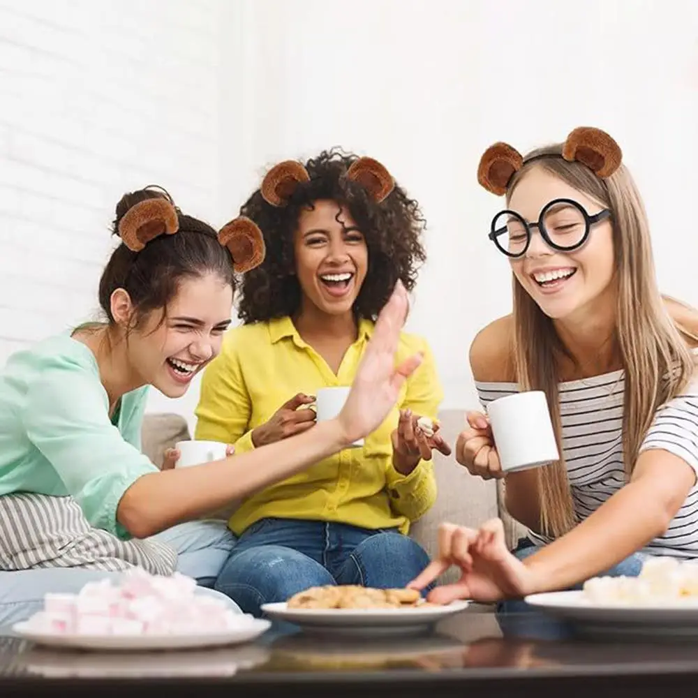 

Плюшевые повязки на голову с медвежьими ушками, коричневые уши животных, обруч для волос, пушистые бархатные повязки для волос с кроликом, милый милый мягкий аксессуар для волос с героями мультфильмов «сделай сам»