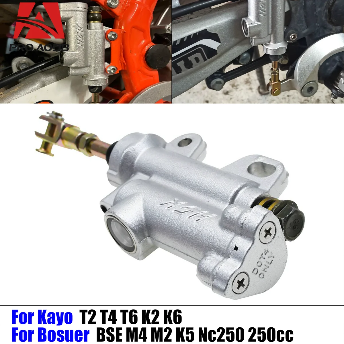 Stylish Functional Motorcycle Rear Hydraulic Brake Master Cylinder Pump For Kayo T4 T6 BSE 50cc 70cc 110cc 125cc 150cc 250cc