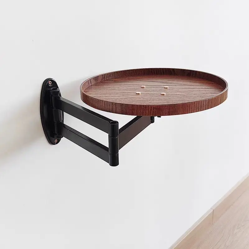 Bedside bedside rack, telescopic tray foldable suspended edge few rotating folding rack