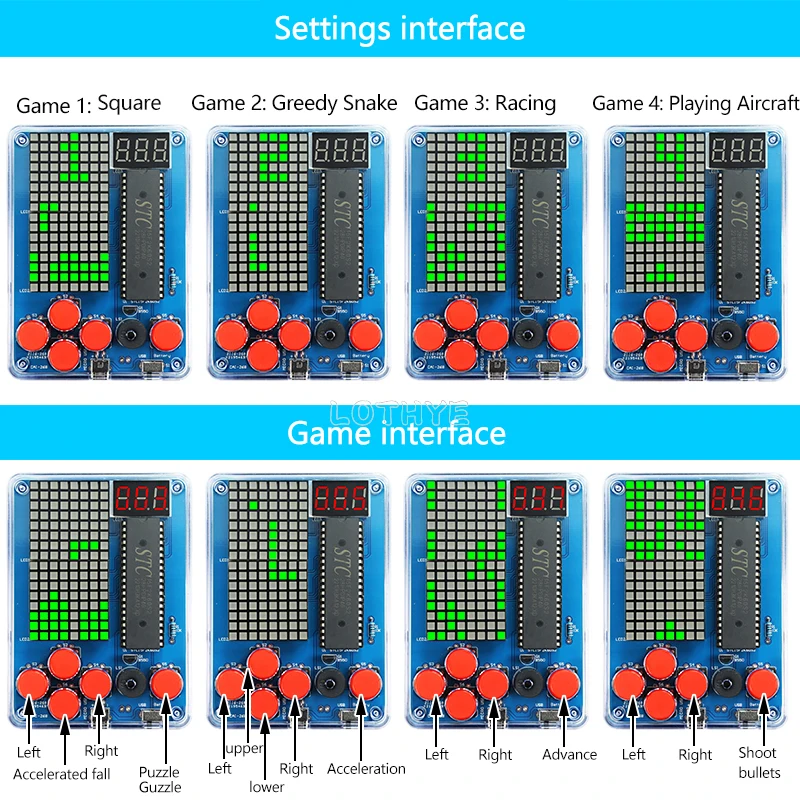 DIY Electronic Kit Game Retro Classic Making Snake Plane Racing Mini Pixel Game Console Electronic Component Soldering Assembly