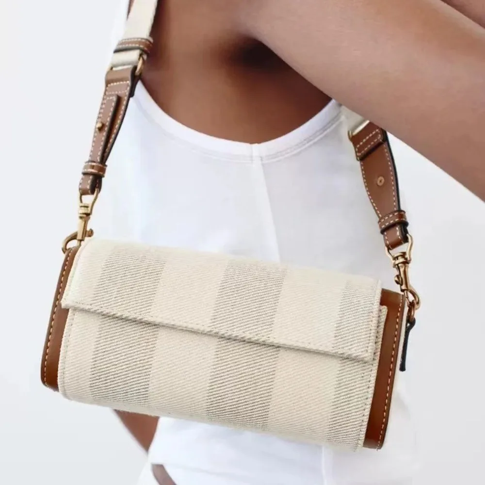 Fashion Designer Purses and Handbags Canvas Cover Shoulder Bag Barrel-shaped Crossbody Bags for Women 2025 New Clutch Women Bag