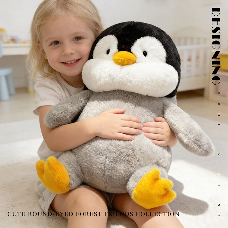

38cm Cute Round Fat Animal Plush Doll Pillow Penguin Raccoon Pig Bear Panda Animal Stuffed Toy Home Decor Gift For Children
