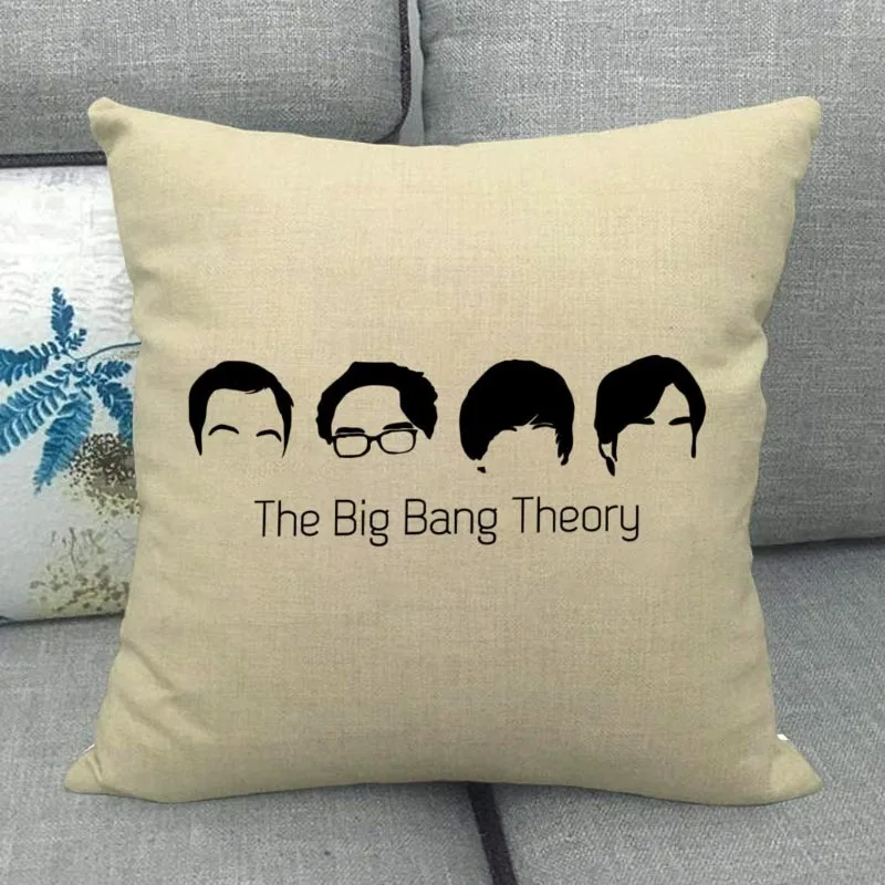 The Big Bang Theory Pillowcase Square Zipper Cotton Linen Pillow Cases Bedroom Home Office Decorative Pillowcase WJY12.25